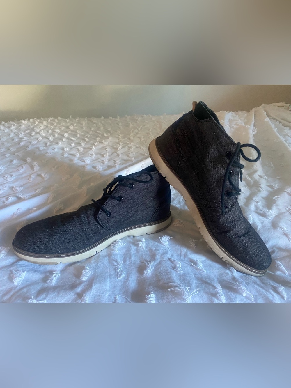 Tom’s Men's Casual Chambray/Denim Chukka Boots - Lightweight Lace-Up